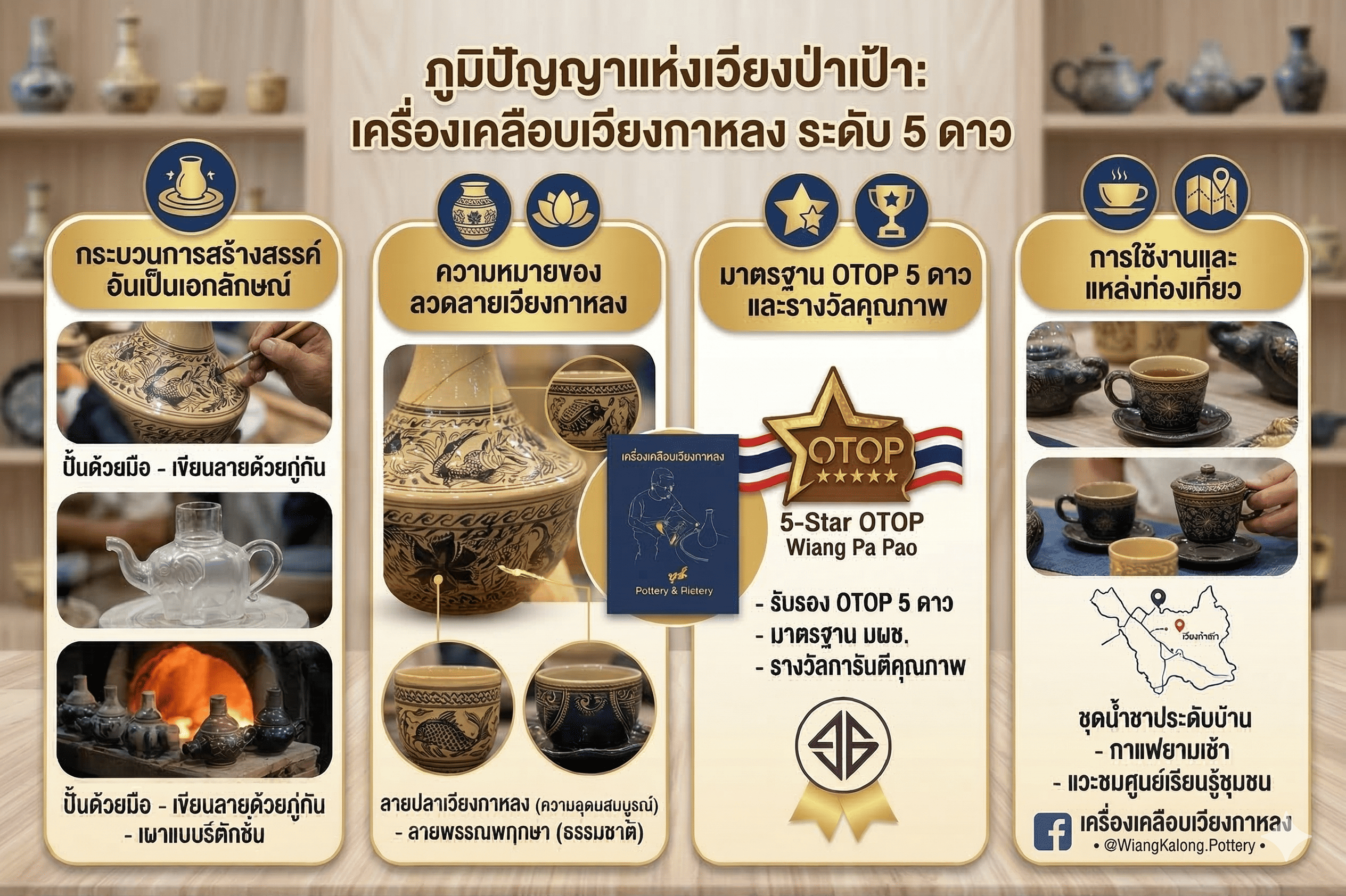 "เครื่องเคลือบเวียงกาหลง" สินค้า OTOP 5 ดาว เลื่องชื่อของอำเภอเวียงป่าเป้า
