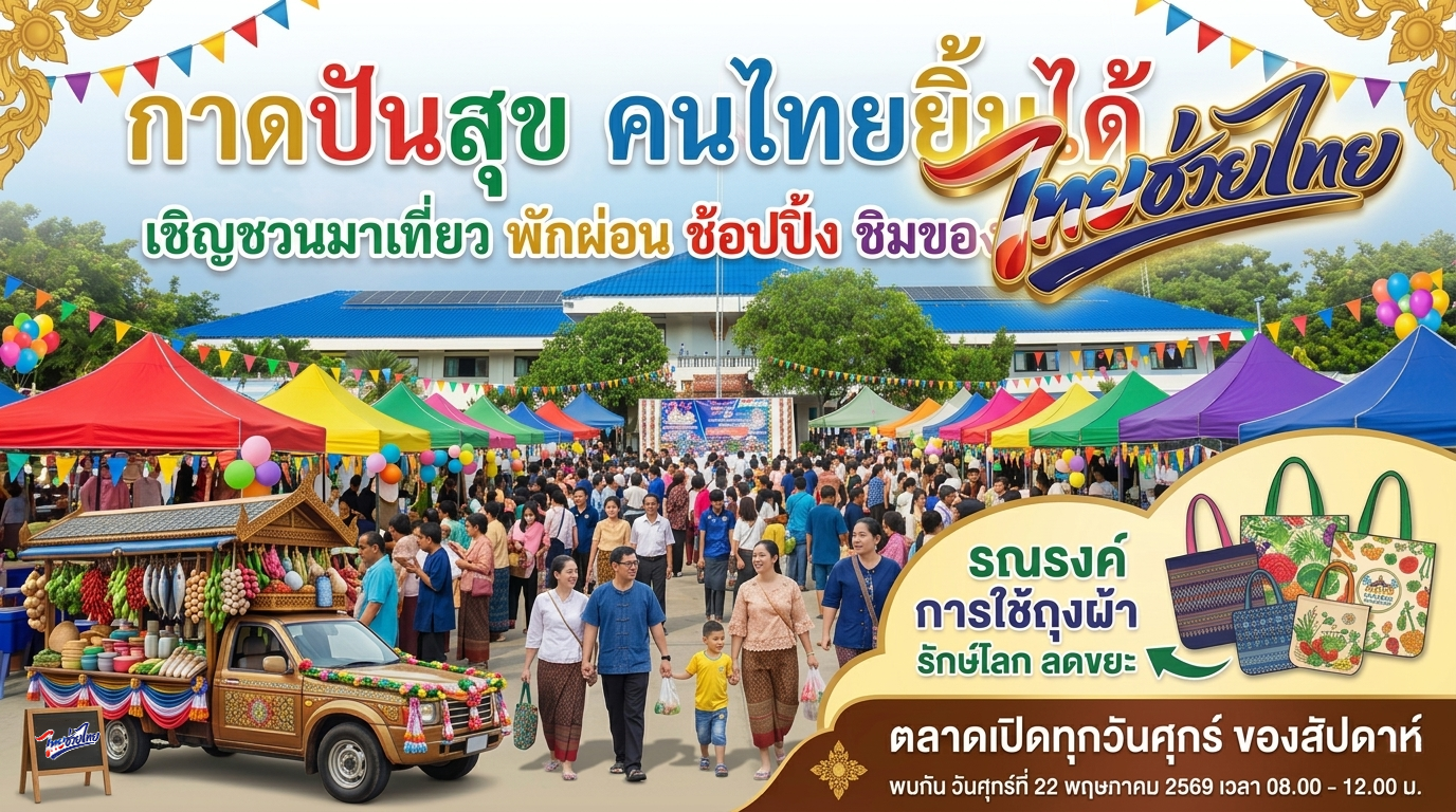 🌿 สัมผัสวิถีชุมชน อุดหนุนคนไทยด้วยกัน ที่กาดปันสุข ❤️ ชิมอาหารเหนือแต้ๆ ช้อปของแฮนด์เมดน่ารักๆ ศุกร์นี้ต้องมา! 📸